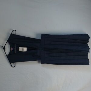 French‎ Toast Big Girls' Plus Stacy V-Neck Wide Strap Jumper  Blue Navy Size 16